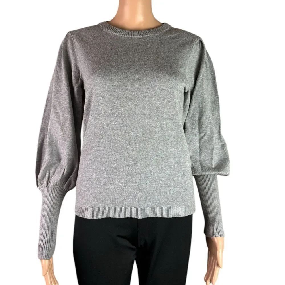 Magashoni Gray Puff Sleeve Sweater